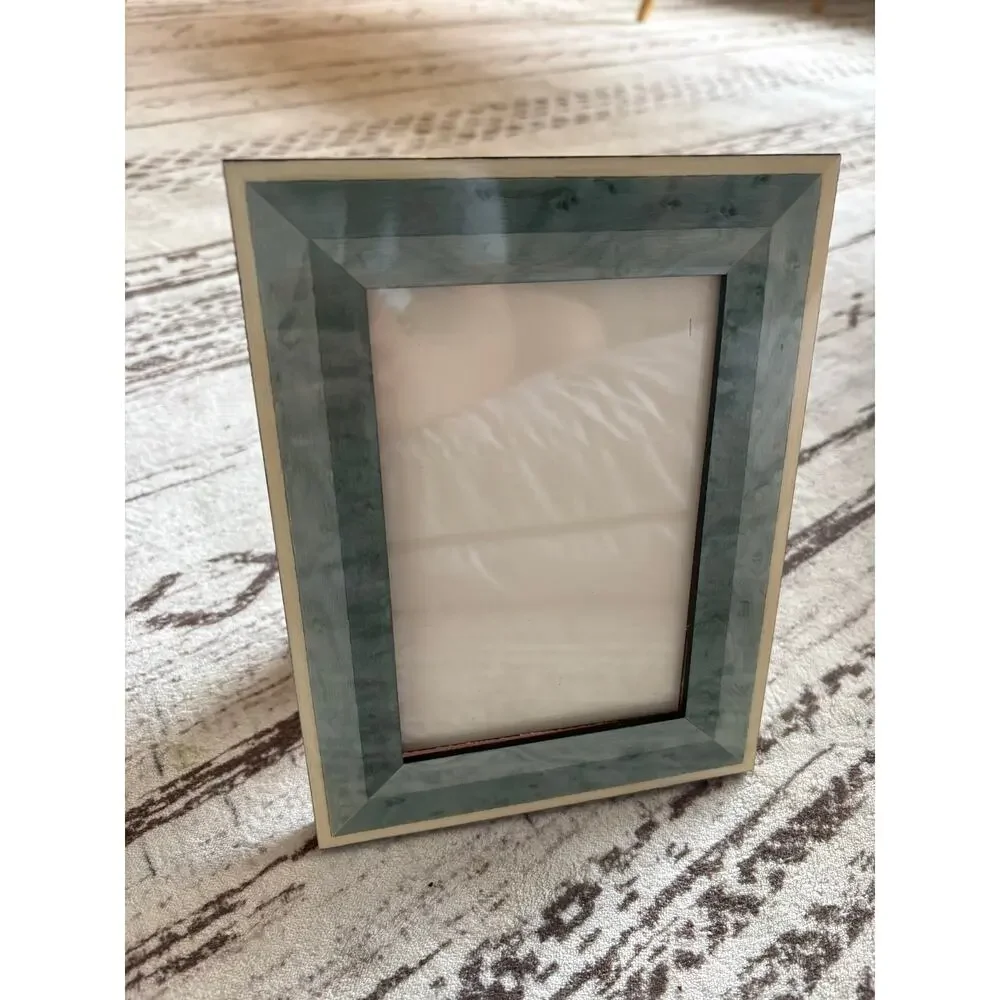 Natalini Made in Italy Wooden Marquetry Lacquered Frame Turquoise Blue